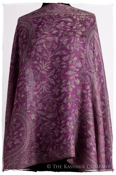 Brume d'orchidée Mughal Paisley Reversible Soft Cashmere Scarf/Shawl