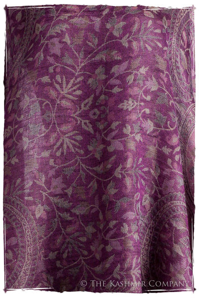 Brume d'orchidée Mughal Paisley Reversible Soft Cashmere Scarf/Shawl