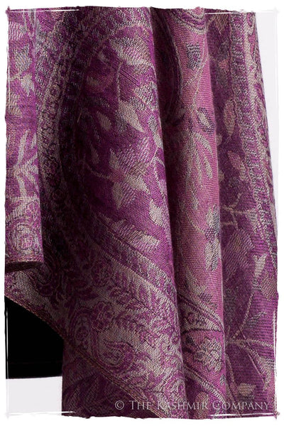 Brume d'orchidée Mughal Paisley Reversible Soft Cashmere Scarf/Shawl