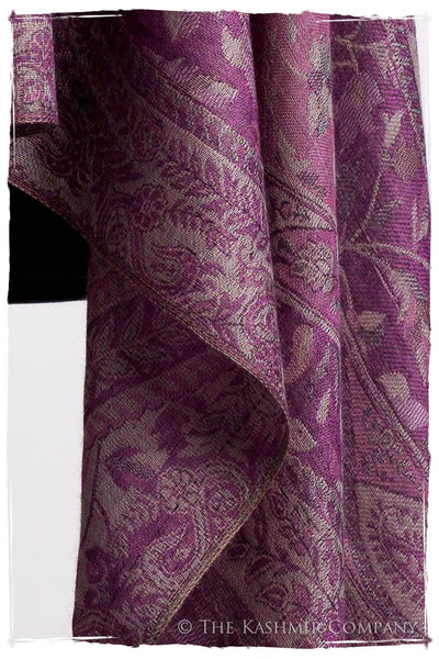 Brume d'orchidée Mughal Paisley Reversible Soft Cashmere Scarf/Shawl