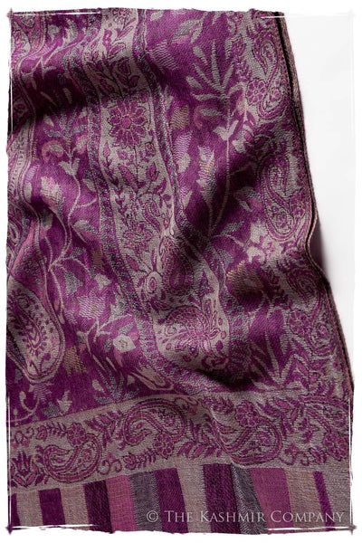 Brume d'orchidée Mughal Paisley Reversible Soft Cashmere Scarf/Shawl