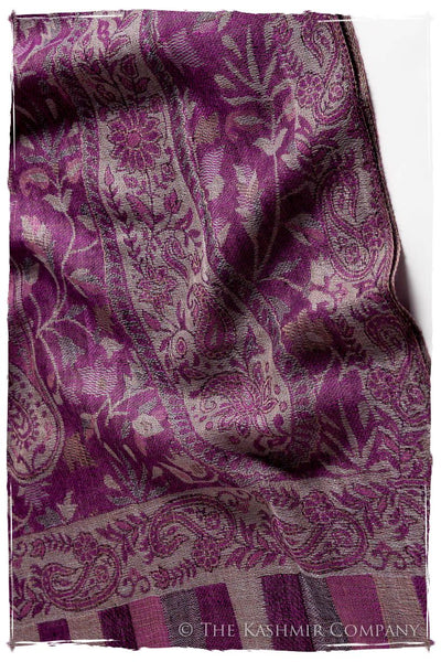 Brume d'orchidée Mughal Paisley Reversible Soft Cashmere Scarf/Shawl