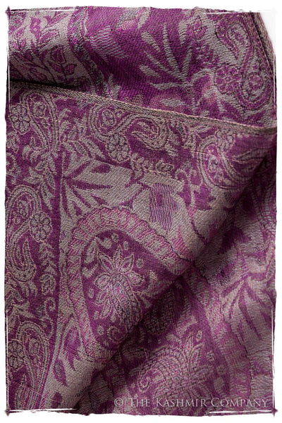 Brume d'orchidée Mughal Paisley Reversible Soft Cashmere Scarf/Shawl