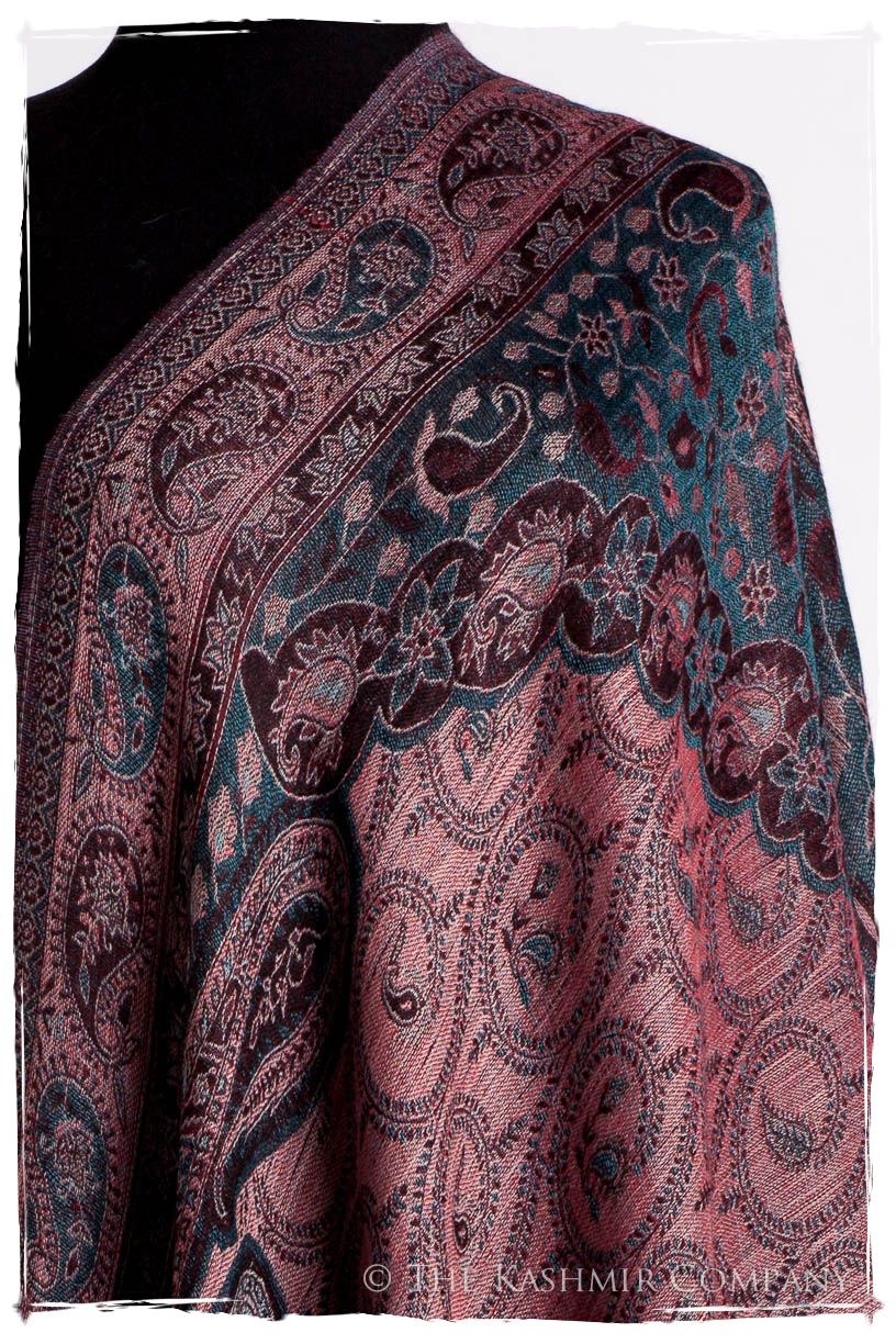 Crown Jewel Mughal Paisley Reversible Soft Cashmere Scarf/Shawl