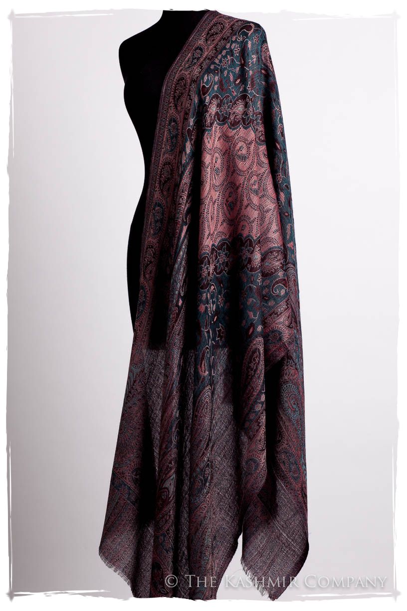 Crown Jewel Mughal Paisley Reversible Soft Cashmere Scarf/Shawl