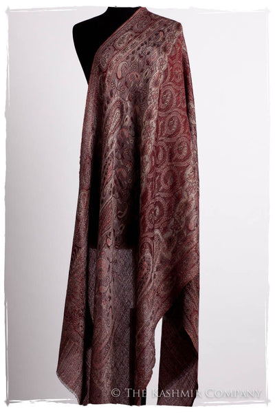 Bordeaux Mughal Paisley Reversible Soft Cashmere Scarf/Shawl