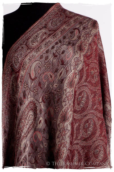 Bordeaux Mughal Paisley Reversible Soft Cashmere Scarf/Shawl