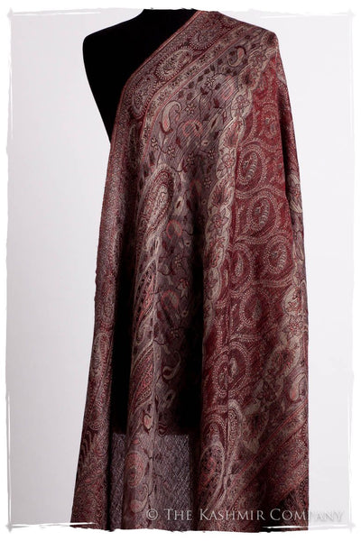 Bordeaux Mughal Paisley Reversible Soft Cashmere Scarf/Shawl