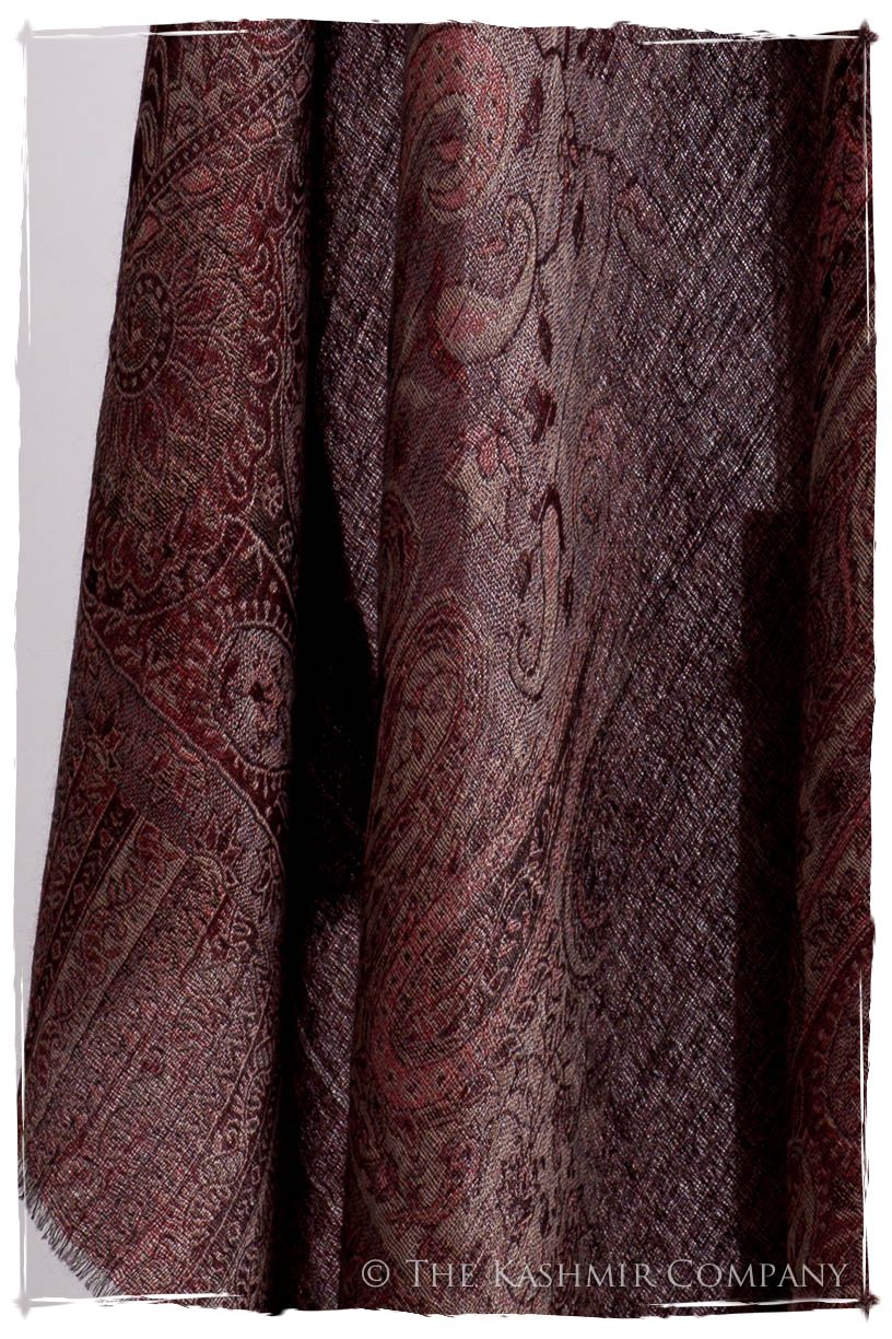 Bordeaux Mughal Paisley Reversible Soft Cashmere Scarf/Shawl