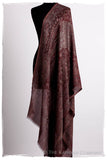 Bordeaux Mughal Paisley Reversible Soft Cashmere Scarf/Shawl