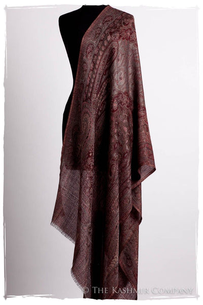 Bordeaux Mughal Paisley Reversible Soft Cashmere Scarf/Shawl