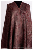 Bordeaux Mughal Paisley Reversible Soft Cashmere Scarf/Shawl