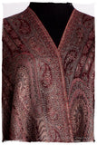 Bordeaux Mughal Paisley Reversible Soft Cashmere Scarf/Shawl