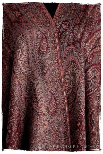 Bordeaux Mughal Paisley Reversible Soft Cashmere Scarf/Shawl