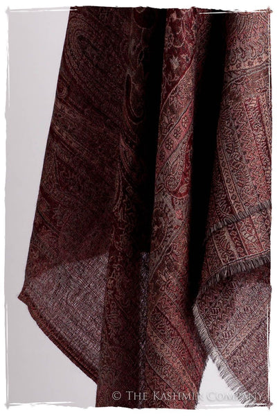 Bordeaux Mughal Paisley Reversible Soft Cashmere Scarf/Shawl