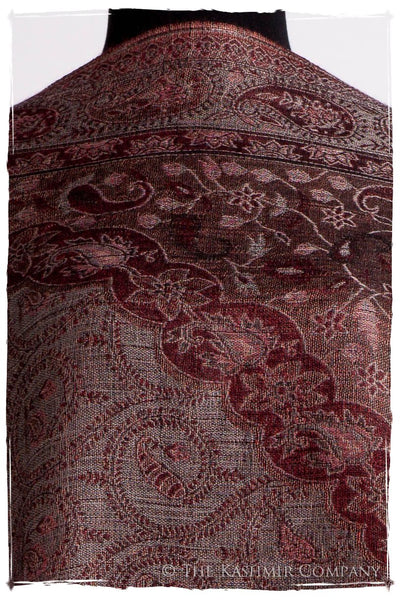 Bordeaux Mughal Paisley Reversible Soft Cashmere Scarf/Shawl