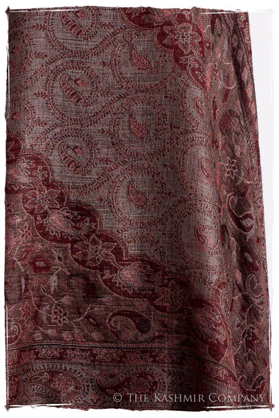 Bordeaux Mughal Paisley Reversible Soft Cashmere Scarf/Shawl