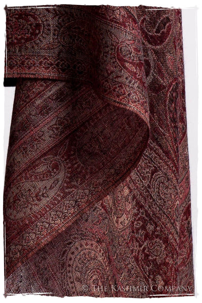 Bordeaux Mughal Paisley Reversible Soft Cashmere Scarf/Shawl