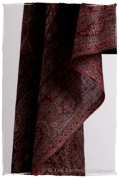 Bordeaux Mughal Paisley Reversible Soft Cashmere Scarf/Shawl