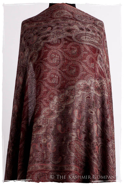 Bordeaux Mughal Paisley Reversible Soft Cashmere Scarf/Shawl