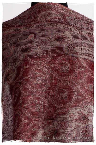 Bordeaux Mughal Paisley Reversible Soft Cashmere Scarf/Shawl