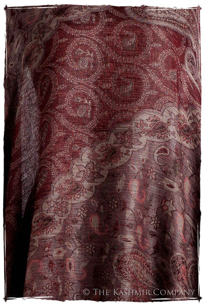 Bordeaux Mughal Paisley Reversible Soft Cashmere Scarf/Shawl