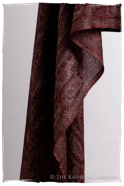 Bordeaux Mughal Paisley Reversible Soft Cashmere Scarf/Shawl