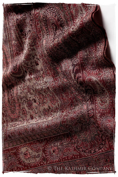 Bordeaux Mughal Paisley Reversible Soft Cashmere Scarf/Shawl