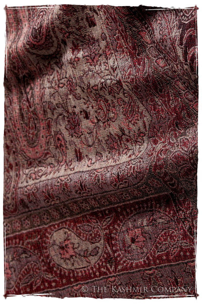 Bordeaux Mughal Paisley Reversible Soft Cashmere Scarf/Shawl