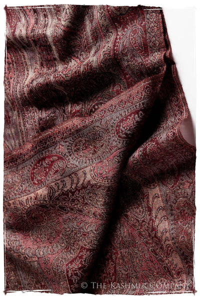 Bordeaux Mughal Paisley Reversible Soft Cashmere Scarf/Shawl