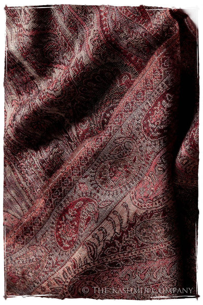 Bordeaux Mughal Paisley Reversible Soft Cashmere Scarf/Shawl